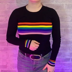 Express rainbow sweater